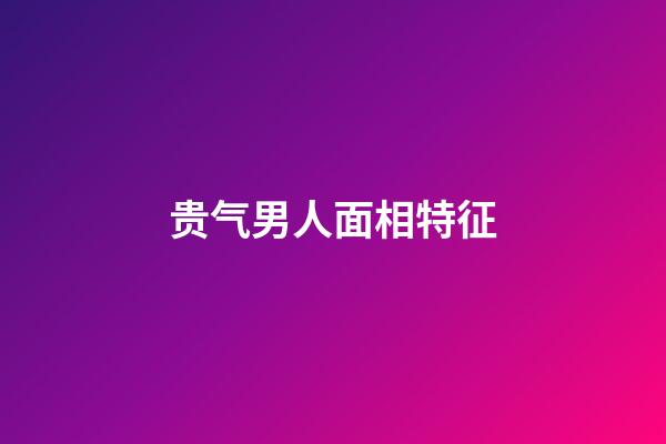 贵气男人面相特征