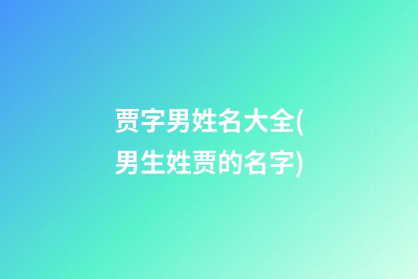 贾字男姓名大全(男生姓贾的名字)