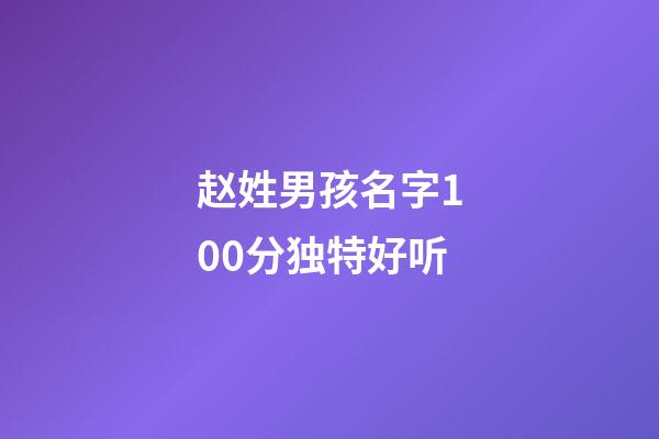 赵姓男孩名字100分独特好听