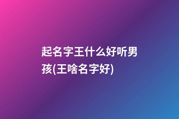 起名字王什么好听男孩(王啥名字好)
