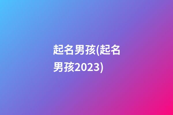 起名男孩(起名男孩2023)