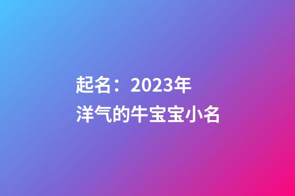 起名：2023年洋气的牛宝宝小名