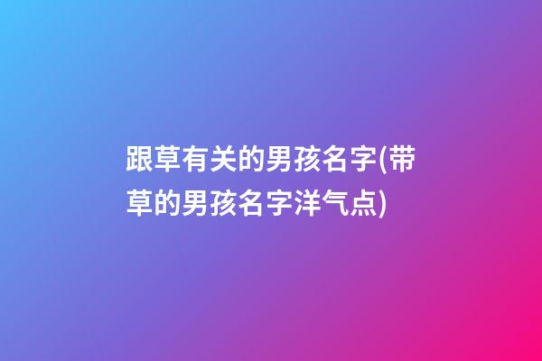 跟草有关的男孩名字(带草的男孩名字洋气点)