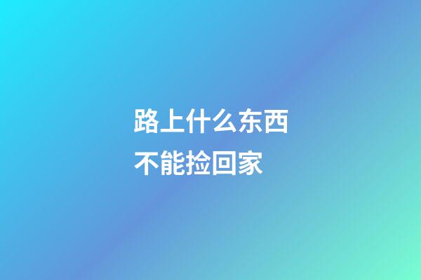 路上什么东西不能捡回家