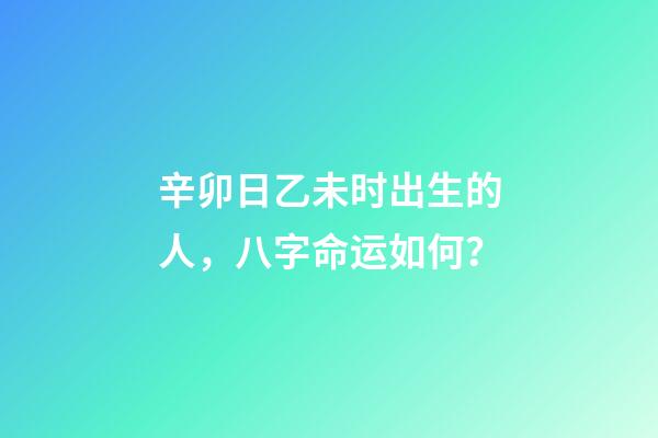 辛卯日乙未时出生的人，八字命运如何？