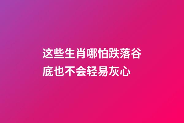 这些生肖哪怕跌落谷底也不会轻易灰心