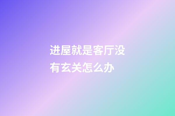 进屋就是客厅没有玄关怎么办