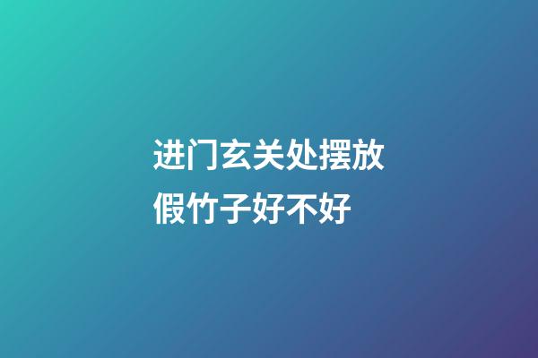 进门玄关处摆放假竹子好不好