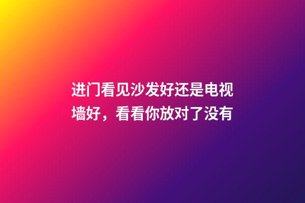 进门看见沙发好还是电视墙好，看看你放对了没有