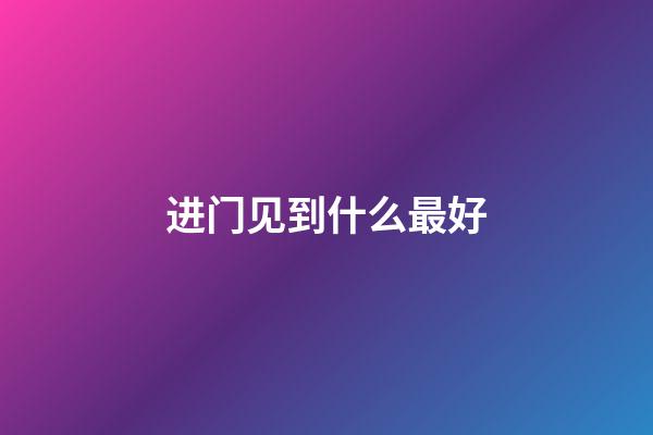 进门见到什么最好