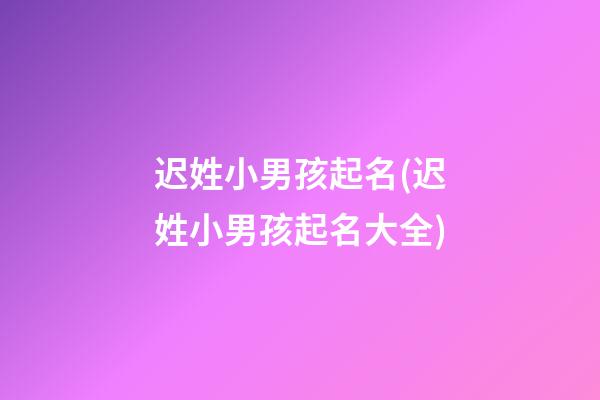 迟姓小男孩起名(迟姓小男孩起名大全)