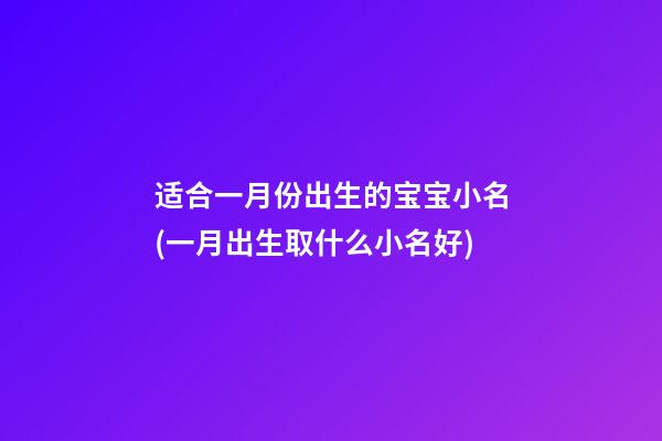 适合一月份出生的宝宝小名(一月出生取什么小名好)