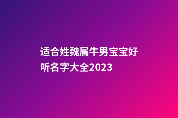 适合姓魏属牛男宝宝好听名字大全2023