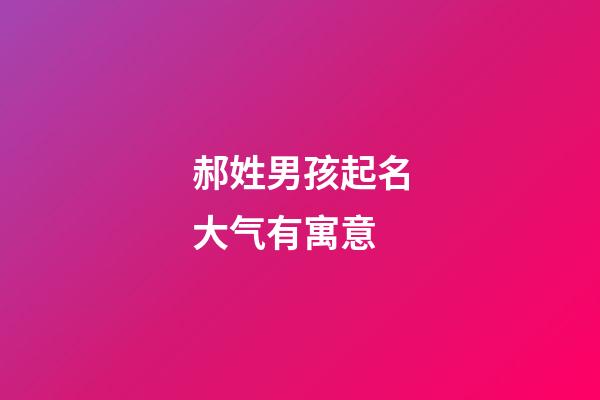郝姓男孩起名大气有寓意