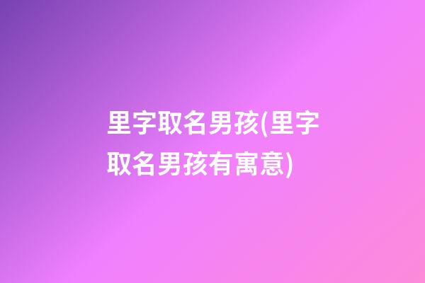 里字取名男孩(里字取名男孩有寓意)