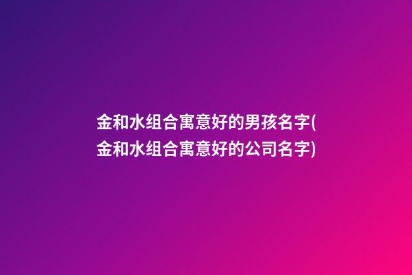 金和水组合寓意好的男孩名字(金和水组合寓意好的公司名字)