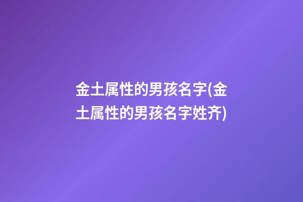 金土属性的男孩名字(金土属性的男孩名字姓齐)
