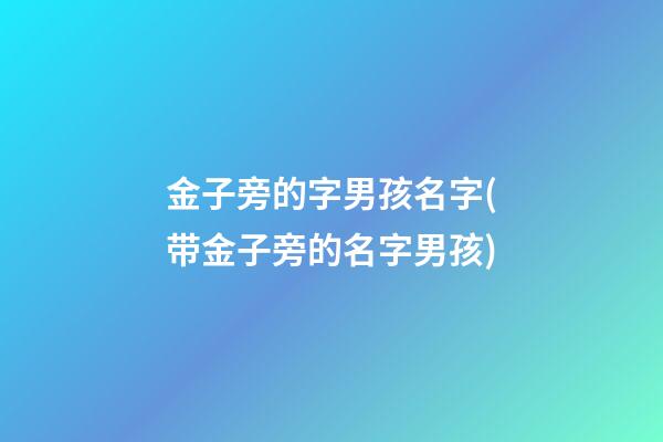 金子旁的字男孩名字(带金子旁的名字男孩)