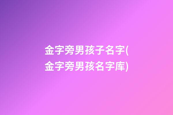 金字旁男孩子名字(金字旁男孩名字库)