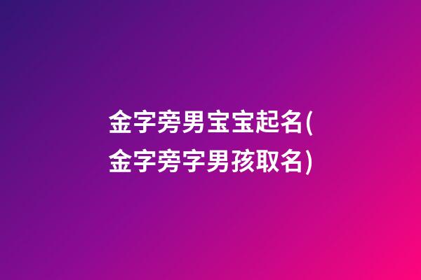 金字旁男宝宝起名(金字旁字男孩取名)