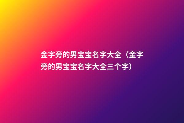 金字旁的男宝宝名字大全（金字旁的男宝宝名字大全三个字）