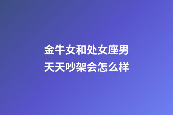 金牛女和处女座男天天吵架会怎么样-第1张-星座运势-玄机派