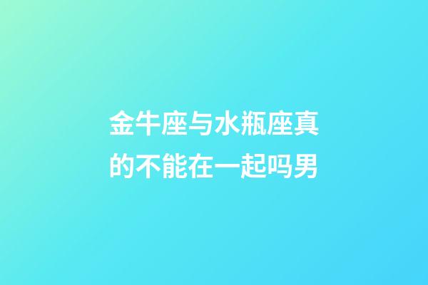 金牛座与水瓶座真的不能在一起吗男-第1张-星座运势-玄机派