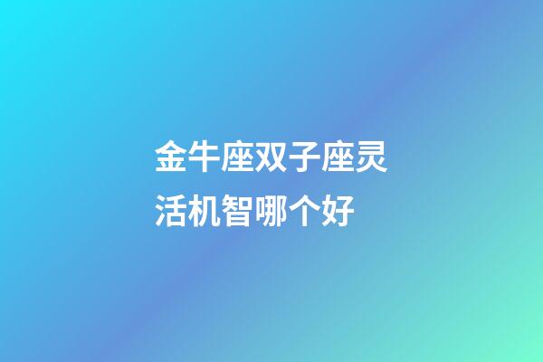 金牛座双子座灵活机智哪个好-第1张-星座运势-玄机派