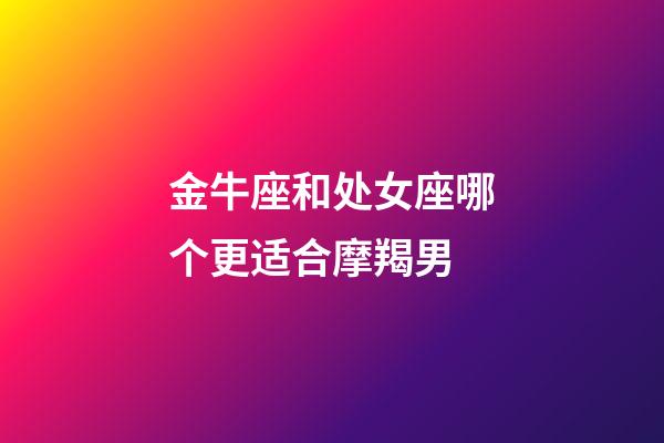 金牛座和处女座哪个更适合摩羯男-第1张-星座运势-玄机派