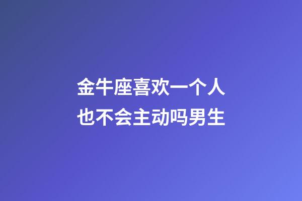 金牛座喜欢一个人也不会主动吗男生-第1张-星座运势-玄机派