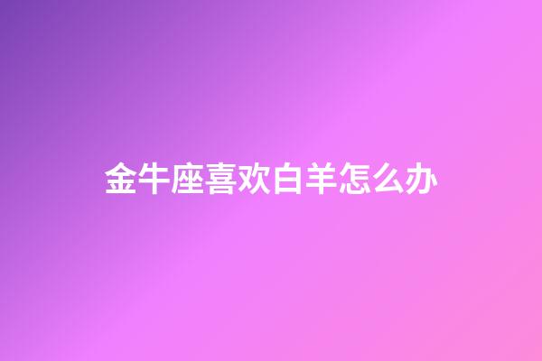 金牛座喜欢白羊怎么办-第1张-星座运势-玄机派