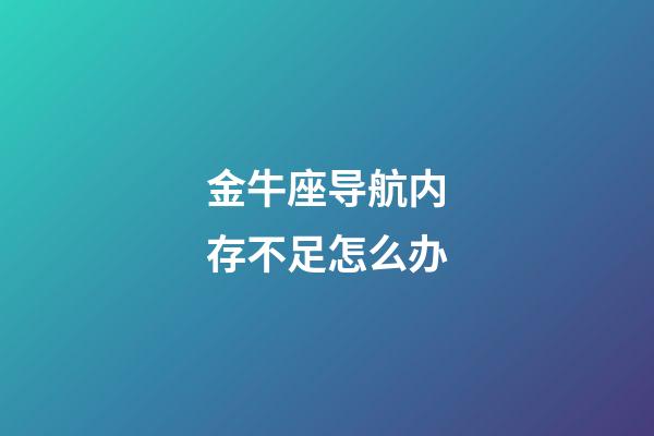 金牛座导航内存不足怎么办-第1张-星座运势-玄机派