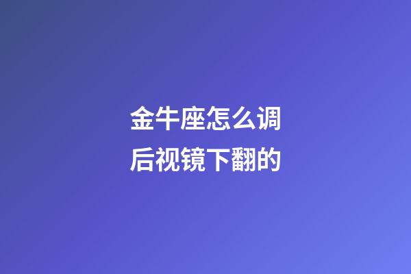 金牛座怎么调后视镜下翻的-第1张-星座运势-玄机派