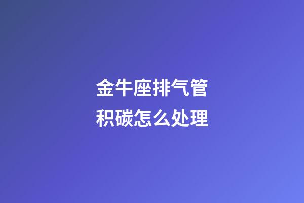 金牛座排气管积碳怎么处理-第1张-星座运势-玄机派