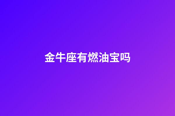 金牛座有燃油宝吗