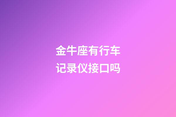 金牛座有行车记录仪接口吗-第1张-星座运势-玄机派