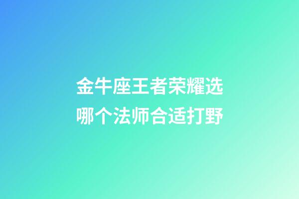 金牛座王者荣耀选哪个法师合适打野-第1张-星座运势-玄机派