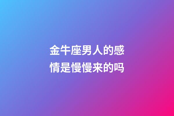 金牛座男人的感情是慢慢来的吗-第1张-星座运势-玄机派