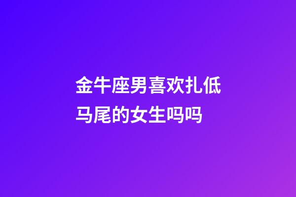 金牛座男喜欢扎低马尾的女生吗吗-第1张-星座运势-玄机派