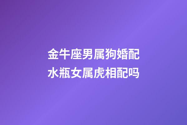 金牛座男属狗婚配水瓶女属虎相配吗-第1张-星座运势-玄机派