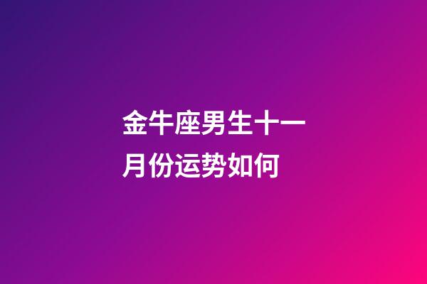 金牛座男生十一月份运势如何-第1张-星座运势-玄机派