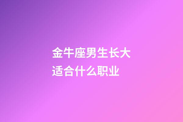 金牛座男生长大适合什么职业-第1张-星座运势-玄机派