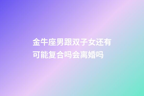 金牛座男跟双子女还有可能复合吗会离婚吗-第1张-星座运势-玄机派