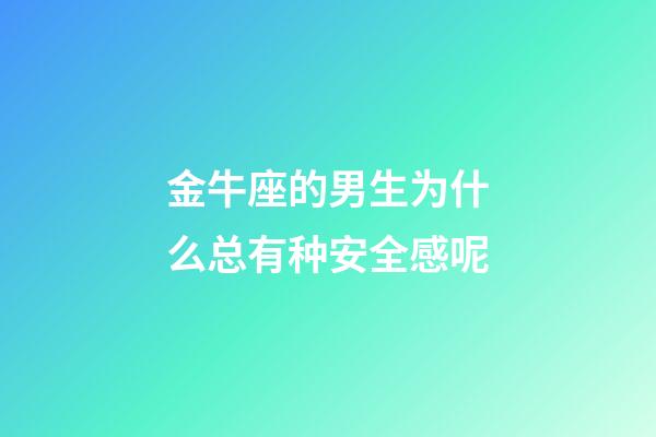 金牛座的男生为什么总有种安全感呢-第1张-星座运势-玄机派