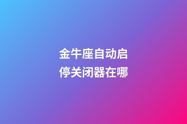 金牛座自动启停关闭器在哪-第1张-星座运势-玄机派