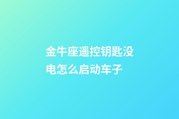金牛座遥控钥匙没电怎么启动车子-第1张-星座运势-玄机派