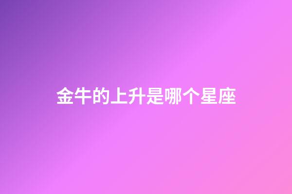 金牛的上升是哪个星座-第1张-星座运势-玄机派