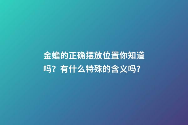 金蟾的正确摆放位置你知道吗？有什么特殊的含义吗？
