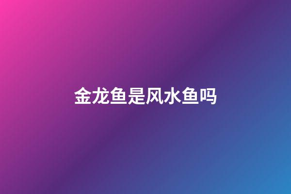 金龙鱼是风水鱼吗