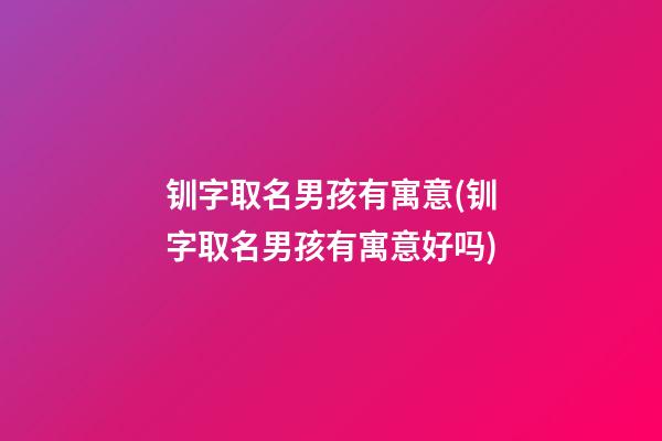 钏字取名男孩有寓意(钏字取名男孩有寓意好吗)